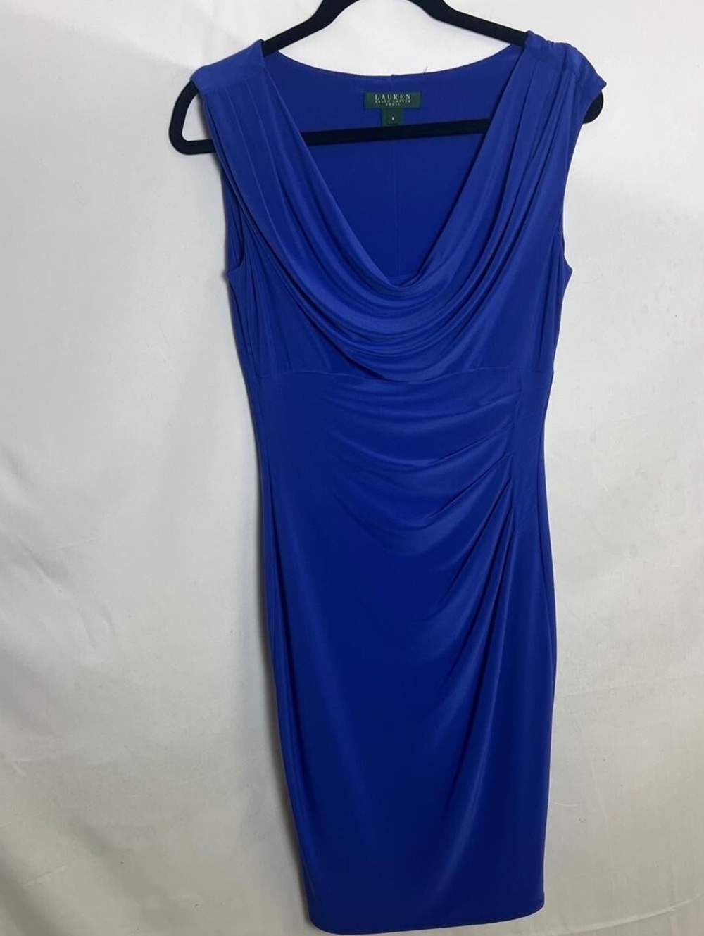 Lauren Ralph Lauren Dress Blue Polyester Size 8 - Picture 2 of 9